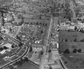 Aerial view near Bartley Green 1962. The plane is flying over Bartley Reservoir. The road is Long Nuke Rd; the school Shenley Court. Thanks to King Edward VI Five Ways School for this image. All Rights Reserved. Thanks to Cyril Northey for information.