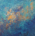 Sinfonie in Blau und Gold II, 2019, Acryl auf Leinwand, 20x20x2 cm, 130 €