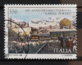 1989 - TIMBRE ITALIE  - 150ème anniversaire NAPLES - PORTICI  dessiné par ANTONIO CIABURRO