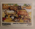 1985 - RWANDA - Année de production vivrière dessiné par Oscar Bonnevalle (1923-1993)