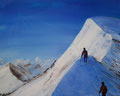 Proche du sommet, acrylique au couteau 40x50cm