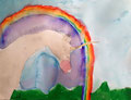 Licorne de Nawfel, 6 ans (aquarelle)