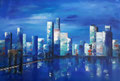 New York 1, acrylique au couteau,