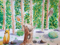 "Les animaux de la forêt", aquarelle de Salomé, 10 ans