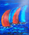 Du vent dans les voiles, acrylique au couteau, 50x60cm