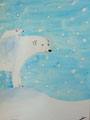 Ours blancs de Manon, 9 ans (aquarelle sur papier)