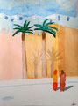Marrakech, aquarelle sur papier de Manon, 9 ans