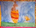 "Pâques", aquarelle de Nawfel, 6 ans