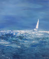 Le grand bleu, acrylique au couteau,