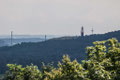 Blick auf die Halde Rheinpreussen mit Geleucht