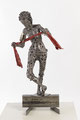 Fil rouge - Size (cm): 67x30x35 - metal artwork steel sculpture