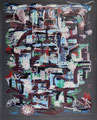 "Red Parrot Island: Platform 1121-20"  | 2020 | Oil, oil stick on paper | 59 x 48 in (150 x 122 cm)