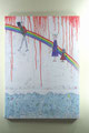 『Over the Rainbow』     2011      72.7×53.0cm    canvas.   acrylic.  modeling paste . straw.   sand.  oil pen .