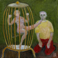 Das Vögelchen (Öl, 2024) 22 cm x 22 cm | 200 €