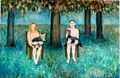 Adam und Eva lieben die Tiere (Öl, 2014), 32 cm x 22 cm | 200 €