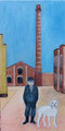 Wachmann mit Hund (Öl, 2016) 16 cm x 32 cm | 100 €