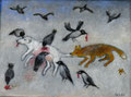 Das Ende eines Hundes  (Öl, 2022) 24 cm x 18 cm | 200 €