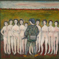 Der Soldat und die Fauen  (Öl, 2022) 20 cm x 20 cm | 150 €