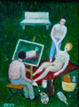 Die Entführung des Modells (Öl, 2023) 14 cm x 20 cm | 200 €