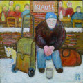 Vor der Kneipe (Öl, 2024) 20 cm x 20 cm  | 150 €