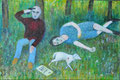 Erst sie, dann der Hund und nun ich (Öl, 2023) 30 cm x 20 cm | 200 €