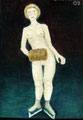 Frau mit Muff (Öl, 2003), 11 cm x 16 cm | 150 €