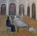 Totenwache  (Öl, 2024) 20 cm x 20 cm  | 250 €