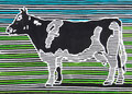 Thomas Landt - "Die Zeit der Kuh" - Farb-Linoldruck auf Bütten - 40x50 cm - 2009 - Auflage 8/20 - Sylt