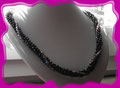 154 Glasschliffperlen Herringbone Spiralkette in meinen Lieblingsfarben schwarz und lila - sieht live sehr edel aus (EK)