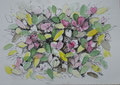 Blütenteppich; Feder, Aquarell, A6