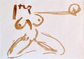 Ohne Titel; Technik: Nescafé; Datum: ohne Datum; Format (HxB): 29,5 x 41 cm
