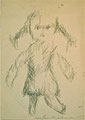 Titel:  Püppelchen; Technik: Bleistift auf Papier; Datum: 1977; Format (HxB): 60 x 42 cm