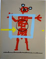 Titel: Geometrische Figur; Serie: Berliner Piktogramme 01/12; Technik: Siebdruck; Datum:1985; Format (HxB): 68,5 x 48,5 cm