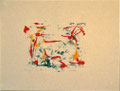 Ohne Titel; Technik: Kontaktdruck Tempera auf Papier; Datum: November 1996; Format (HxB): 60 x 80 cm