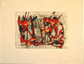 Ohne Titel; Technik: Kontaktdruck Tempera auf Papier; Datum: November 1996; Format (HxB): 60 x 80 cm