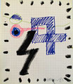 Ohne Titel; Technik: Mischtechnik auf Papier; Datum: 1985; Format (HxB): 35 x 30 cm