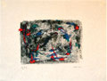 Ohne Titel; Technik: Kontaktdruck Tempera auf Papier; Datum: November 1996; Format (HxB): 60 x 80 cm