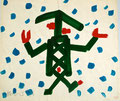 Chinese im Schnee; Datum: 1984; Format (HxB): 30 x 35 cm