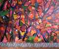 4182...44x52: oil, linocut, sand on linen: "autumn" w10