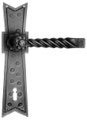 Maniglia Ferro Battuto Art.526 Placca 215X50mm Imp.130mm