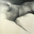 "Liegende II" - Bleistift auf Holz - 29 x 29 cm - 2004