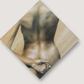 "Rücken" - Blei- und Farbstift auf Holz - 23 x 23 cm - 2003 - verkauft    