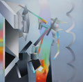 DWA ŚWIATY, OLEJ NA PŁÓTNIE, 80X80, 2009