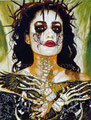 The Crow Catrina ©2011, Acrylic on Canvas, Dimensions 30" w x 40" h, Private Collection