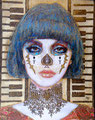 Blue Catrina ©2010, Acrylic on Canvas, Dimensions 16" w x 20" h, Private Collection