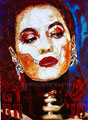 Shotgun Magdalena ©2010, Acrylic on Canvas, Dimensions 18" w x 24" h, Painting by George Yepes & Robert Rodriguez