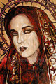 Red Magdalena ©1998, Acrylic on Canvas, Dimensions 24" w x 30" h, Private Collection