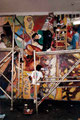 Academia de Arte Yepes students painting the "California State University - Student Union" Mural • Los Angeles, CA  USA