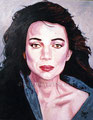 Portrait of Lena Olin ©1989, Acrylic on Canvas, Dimensions 24" w x 30" h, Private Collection