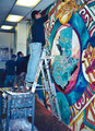 Academia de Arte Yepes students painting the "Latino Museum of Art and Culture" Mural • Los Angeles, CA  USA